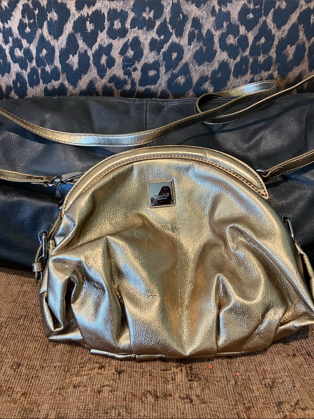 Metallic Gold Dome Crossbody Bag